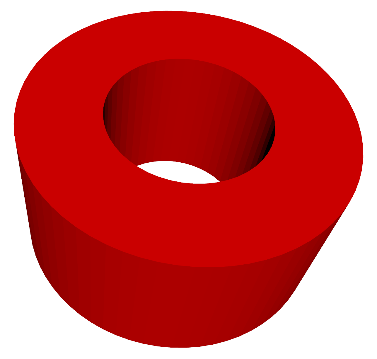 3D model of a cylinder with a circular hole along its height